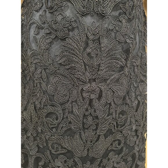 TADASHI SHOJI $473 Navy Lace Illusion Lined Evening Dress Size 10 Wedding Guest - Picture 5 of 10